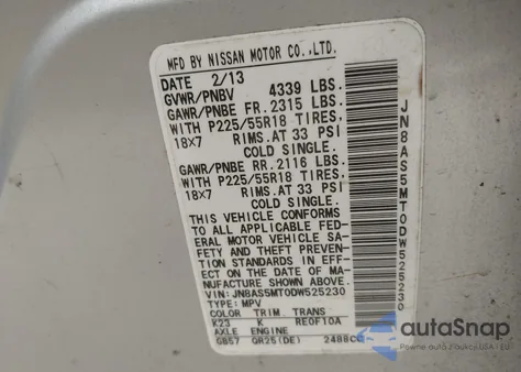 2013 Nissan Rogue Sv W/Sl Pkg from USA, damaged, VIN JN8AS5MT0DW525230